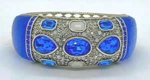 HSN Heidi Daus "Say It With Style" Crystal & Acrylic Hinged Bangle Bracelet - Picture 1 of 4