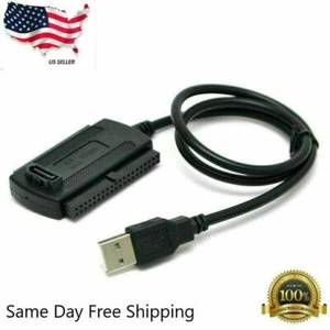 New IDE SATA to USB 2.0 Adapter Converter Cable For 2.5 3.5 Inch Hard Drive HD - Picture 1 of 6