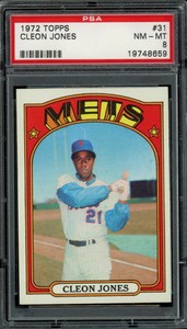 1972 Topps #31 CLEON JONES PSA 8 19748659