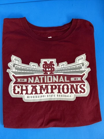 Mississippi State Bulldogs 2021 National Champions Fanatics T-Shirt Men's Sz XL Cover