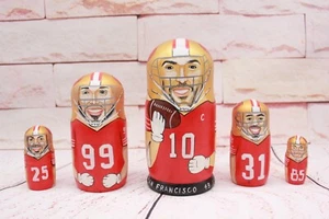 Muñeca de madera pintada a mano deportiva pintada a mano de los 49ers de San Francisco Jimmy Garoppolo - Imagen 1 de 12