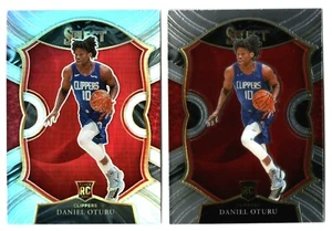 Lotto 2 carte Daniel Oturu 2020-21 Select Silver Prizm Rookie RC SP L.A. Clippers - Foto 1 di 2