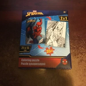 MARVEL (SPIDERMAN) 35 PIECE JIGSAW & COLOURING PU\ZLE P BIRTHDAY CHRISTMAS - Picture 1 of 1