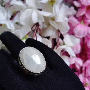 Natural Moonstone 925 Silver Plated Handmade Ring,Statement Ring,Christmas Gift~ - Picture 1 of 4