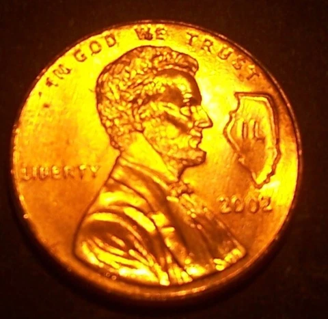 2002 Proof Lincoln Memorial Cent with Illinois (IL) State Engraved Above Date Cover