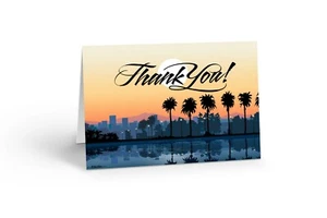Tropical City Skyline Thank You Note Card  - 10 Note Cards and Envelopes - 14149 - Picture 1 of 4