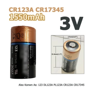 Batería 1550mAh 3V No Recargable Para Linterna Cámara DL/PL/CR123A CR17345 - Imagen 1 de 9