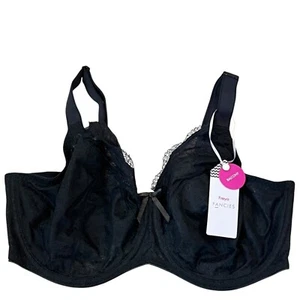 Freya Fancies AA1012 NWT Black Underwired Bra 34J With Lace Detail - Picture 1 of 2