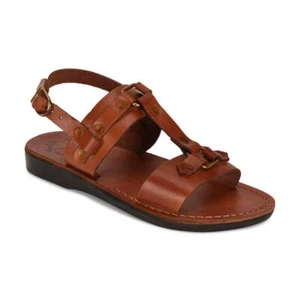 Lyra - Riveted Comfort Leather Sandal | Honey - Picture 1 of 5