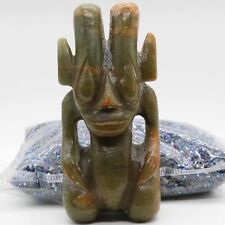 Chinese culture hand carved jade seated immortal shaped oranment Sun god C457