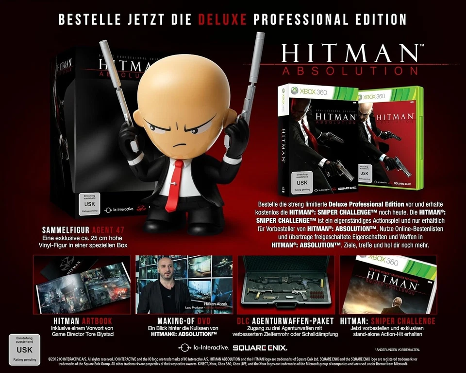 Hitman Absolution Deluxe Professional Edition inkl Agent47 Figur XBOX360 NEU OVP - Bild 1 von 1
