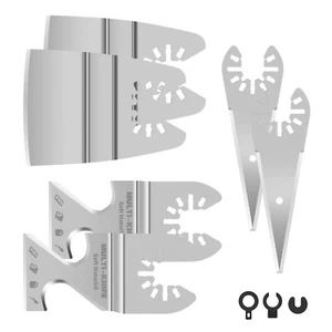 6Pc Oscillating Multitool Scraper Blade Set Precise Cut Oscillating Tool 3 Sided - Picture 1 of 11
