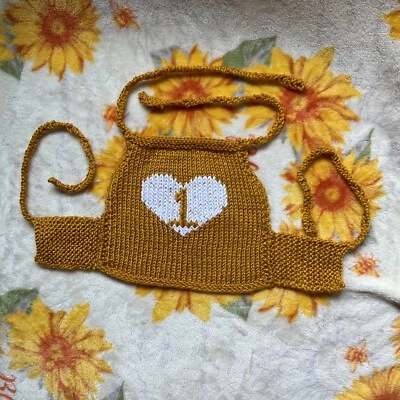 Top tejido a mano para niña 12 meses atado 1 año cumpleaños - hilo acrílico - detalle corazón Foto 1 de 3