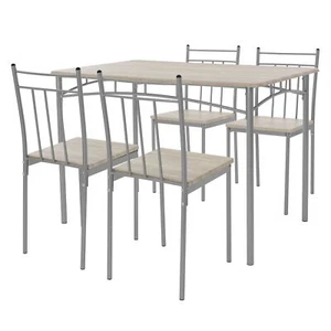 5 tlg. Essgruppe Tischgruppe Sitzgruppe Küche Esszimmertisch 110 cm mit 4 Stühle - Bild 1 von 9