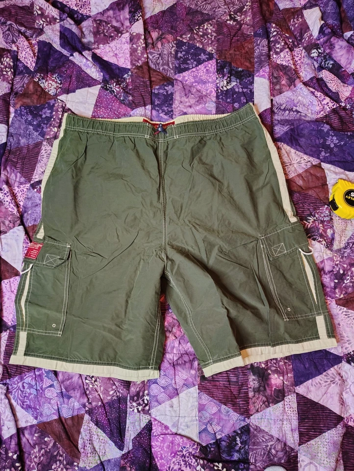 Vintage 90s Abercrombie Fitch Swim Shorts Mens XL Green Long Board Trunks Lined - Image 1 of 4