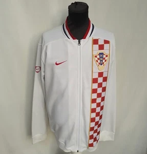 Vintage Croatia Nike Full Zip Track Top Jacket White Red Gold Size Mens 2XL - Picture 1 of 8