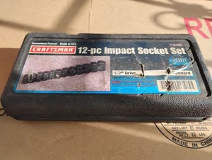 Craftsman 1/2" Drive 12pc Impact Air Drive Standard SAE Socket Set #19430 w/Case - Picture 1 of 5