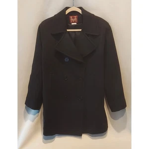Maurices Womens Black 100% Wool Pea Coat Size Medium - Picture 1 of 10