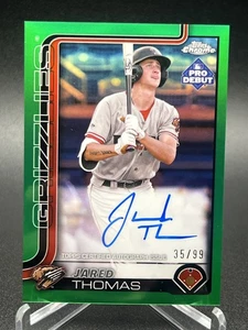 2025 Topps Pro Debut Jared Thomas GREEN CHROME AUTO /99 #PDC-27 - Picture 1 of 2