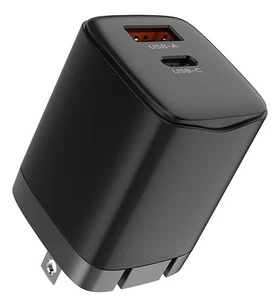 Double Port USB 20W Voyage Mural Chargeur ( Usb-C / Usb-A ) Rapide pour Portable - Photo 1 sur 9