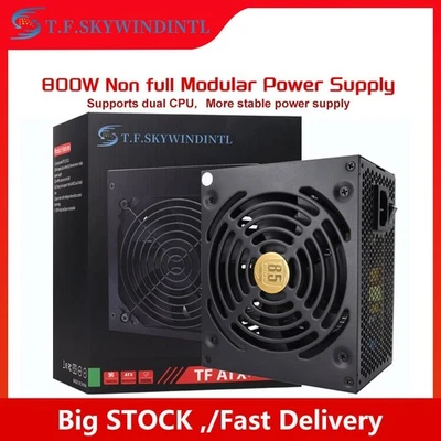 800W Power Supply 85 Plus Gold Gaming ATX PSU, Non-Modular, 20+4Pin, Dual CPU - Image 1 of 4
