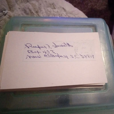 Rufus Smith  1927 Detroit Baseball Signed 3x5 Index Card Deceased 1984 - Image 1 of 3