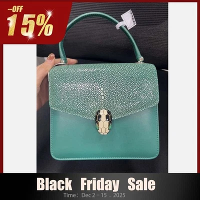 Bolso Bvlgari Serpenti Forever con asa superior de cuero y raya pequeño Foto 1 de 4