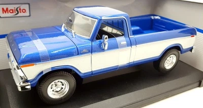 Maisto 1/18 Scale Diecast 31462 - 1979 Ford F-150 Pick-Up - Blue/White - Image 1 of 4
