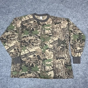 VTG Realtree Shirt Mens XXL Hardwoods Camo Long Sleeve USA 90s Camouflage 50/50 - Picture 1 of 12