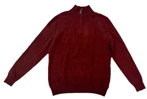 Suéter Pullover Isaac Mizrahi 2 Play Cashmere Manga Larga Rojo 1/4 Cremallera - Para Hombre’s L - Imagen 1 de 5