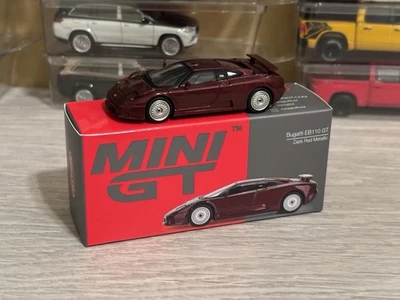 Mini GT 1/64 #806 Bugatti EB110 rojo vino metálico difícil de encontrar con caja EE. UU. Vendedor Foto 1 de 4
