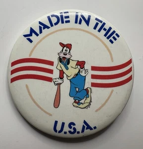 Vintage Goofy Button Pin 1986 Disney Made in the USA Pin Button - Picture 1 of 3