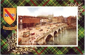 c1910s SCOTLAND Postcard HUNTING STEWART TARTAN / "Jamaica Bridge, Glasgow" - Picture 1 of 2