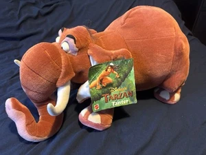 Vintage Disney Tarzan Tantor Elephant Mattel 1999 26" Jumbo Plush Brown Pink Tag - Picture 1 of 8