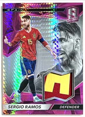 2016-17 Panini Spectra Sergio Ramos 5/25 Pink Prizm Spain Player Worn Patch - Image 1 of 4