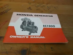 Honda OEM Portable EC1500 E-1 Owner's Manual AC Elec Power Generator # 328421 - Picture 1 of 4