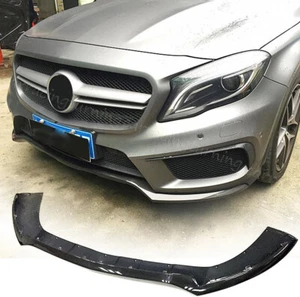 REAL CARBON Front Bumper Lip Splitter For Mercedes Benz X156 GLA45  2015-16 - Picture 1 of 14