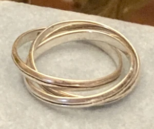 Anillo de línea grabado de 3 bandas de plata esterlina 925 talla 8 C45 - Imagen 1 de 3