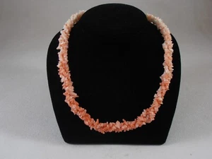 Collana Angelo Pelle Corallo Rosa 3 Fili Colori Ombre Made in Japan 17" - Foto 1 di 9