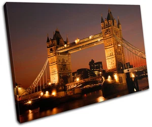 London Tower Bridge Architecture SINGLE CANVAS WALL ART Picture Print VA - Picture 1 of 1