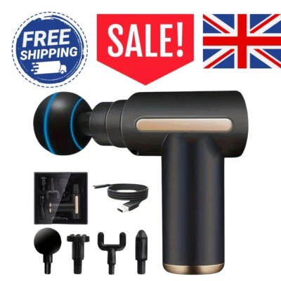 Massage Gun Deep Tissue Muscle Therapy Percussion Message Relax Back Neck 4 head