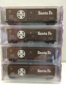 N Scale Micro Trains Special Run 06-112 ATSF Box Car 4-Pack - Picture 1 of 3