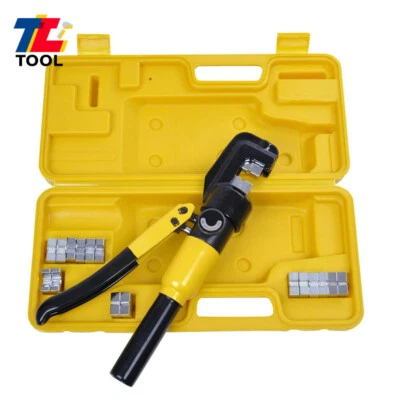 TOOL LIBRARY YQK-70 6Mt Hydraulic Wire Battery Cable Lug Terminal Crimping Tool W/ 8 Dies