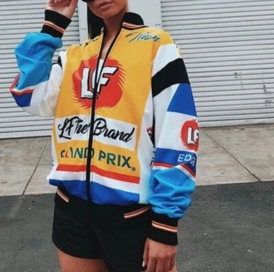 LF The Brand Grand Prix Moto Cycling Jacket X-Small Oversized Y2K 90s  - Image 1 of 4