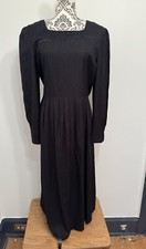 sarah elizabeth vintage women’s black beaded Embroidered long sleeve dress Sz 10