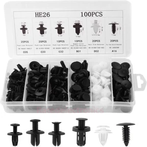 Car Clip Trim Accessories Push Pin Rivet Bumper Door Panel Retainer Fastener Kit - Picture 1 of 10