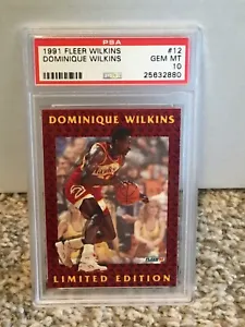 1991 Fleer Wilkins #12 - DOMINIQUE WILKINS - PSA 10 Gem Mint - Limited Edition - Picture 1 of 1