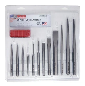 Wilde 12-teiliges Locher- & Meißel-Set K12.NP HERGESTELLT IN USA Pin Taper Center - Bild 1 von 2