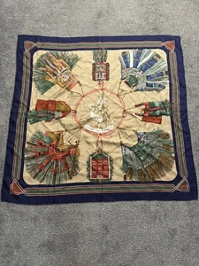 Authentic HERMES "CUIRS DU DESERT" Silk Scarf Carre - Picture 1 of 8