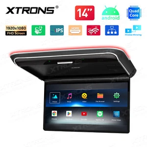 Android IPS Screen Car Roof Monitor Flip Down Overhead TV Stereo Player 14 inch - Picture 1 of 24